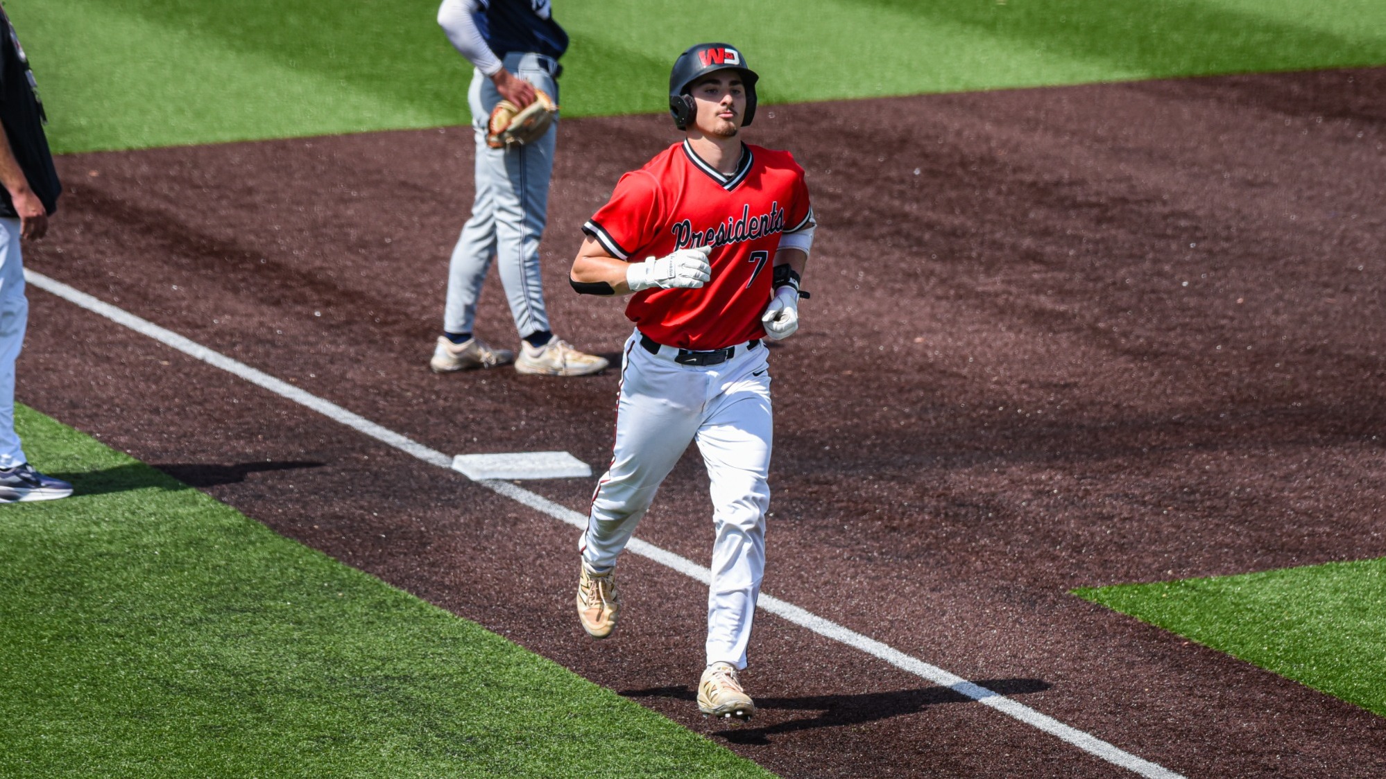 Luke Alvarez Action Shot vs Allegheny 2026 Following Home Run