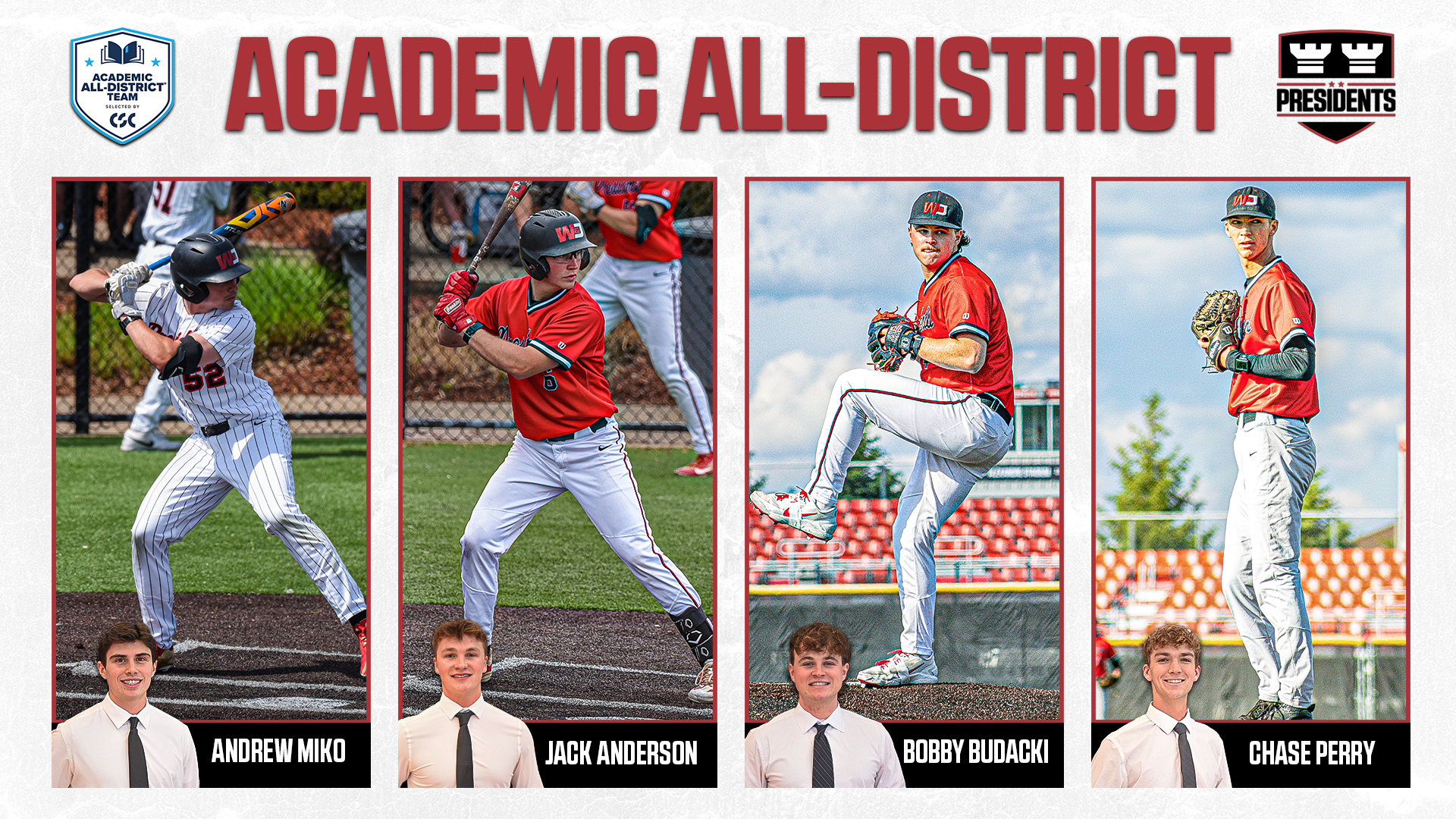 CSC Baseball Academic All-District 2026