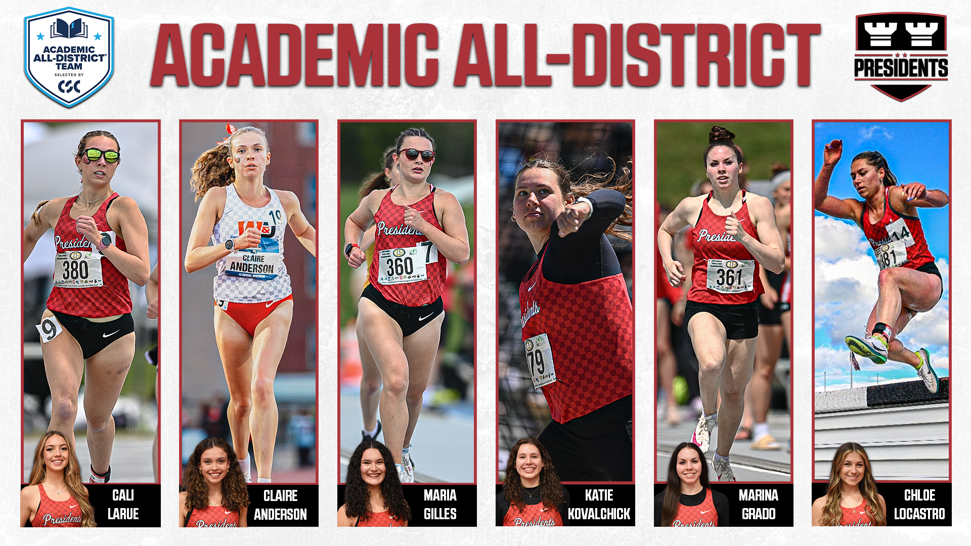 Women's XCTF CSC Academic All-District 2026