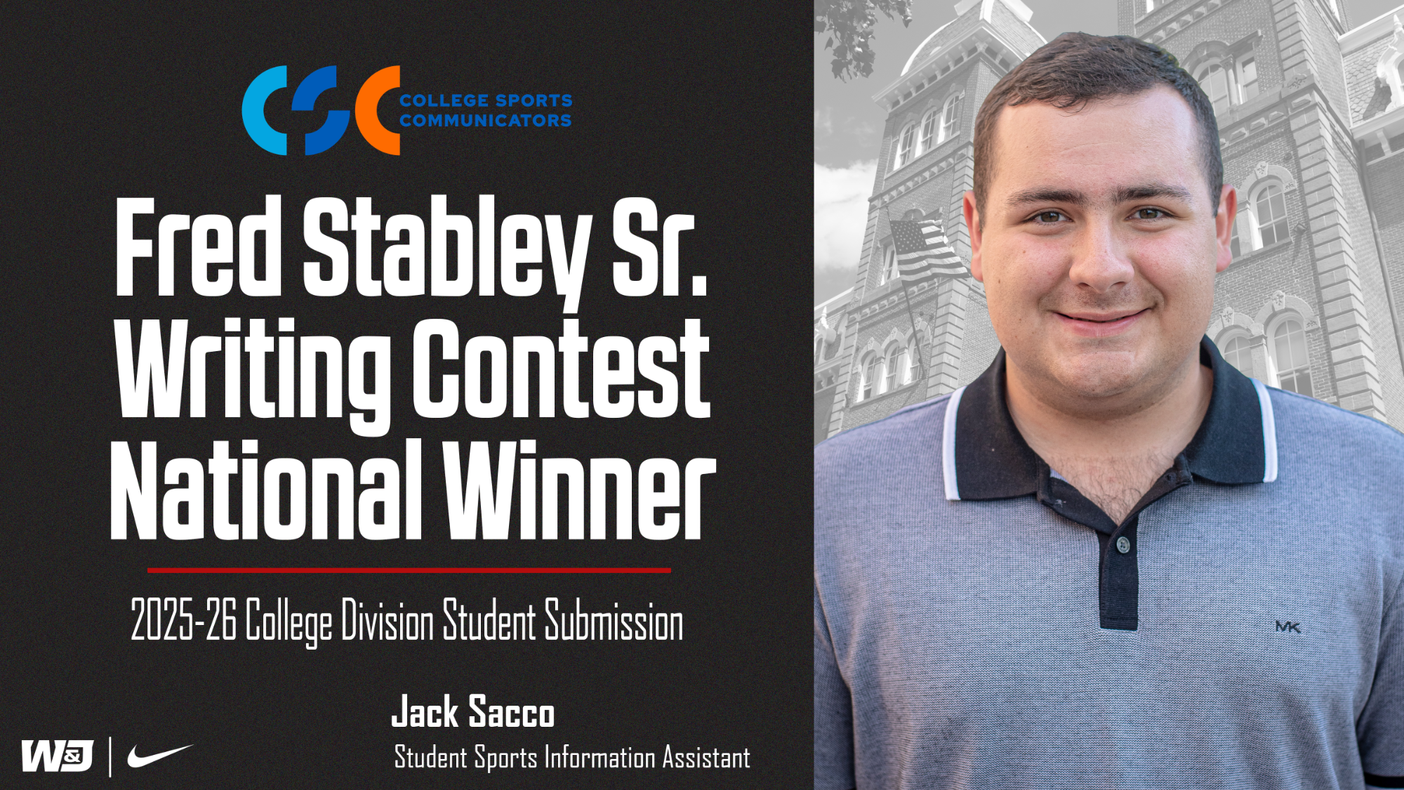 Jack Sacco Fred Stabley Sr. Writing Contest National Winner Graphic