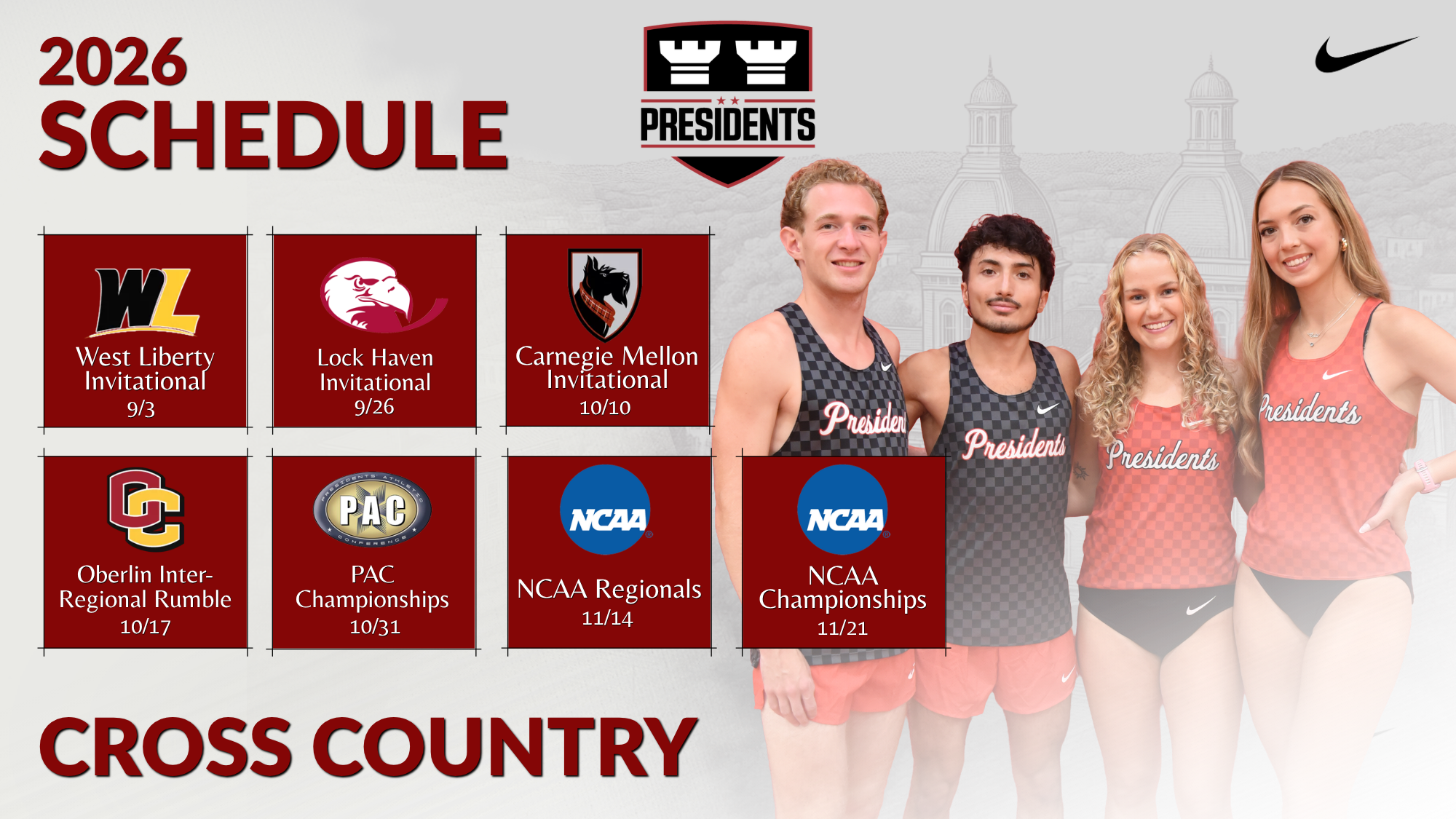 2026 Cross Country Schedule Graphic