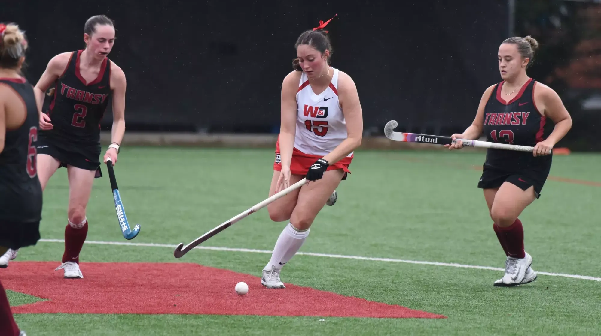 Chyler Patterson looks to play the ball in a 2026 match versus Transylvania