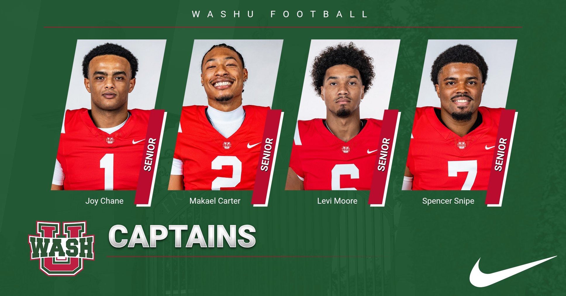 2026 WashU Football Captains