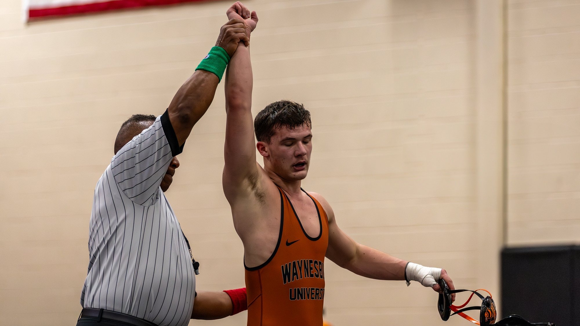 Orbin gets his hand raised after win