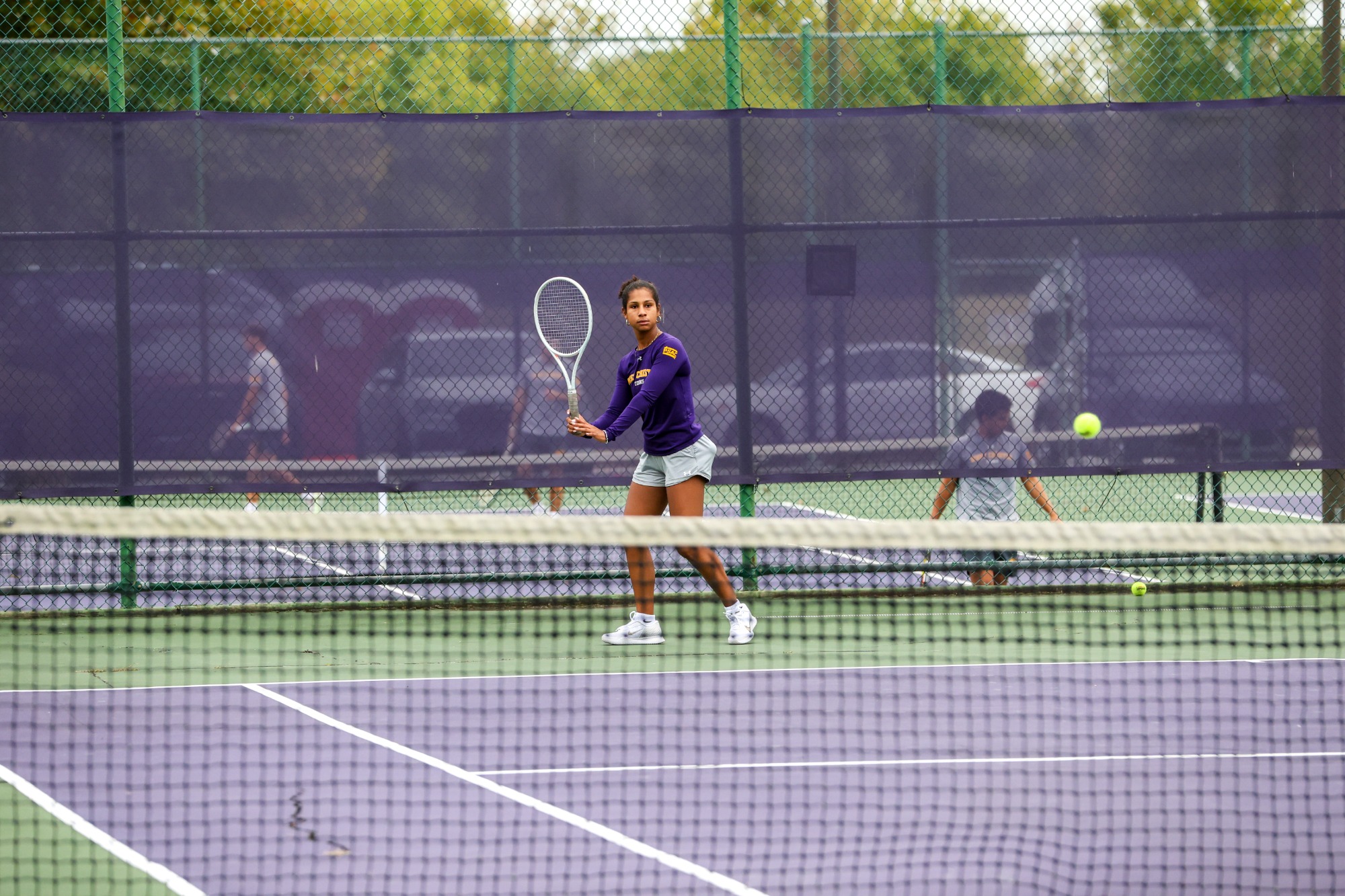 Women's Tennis Practice Action Shot