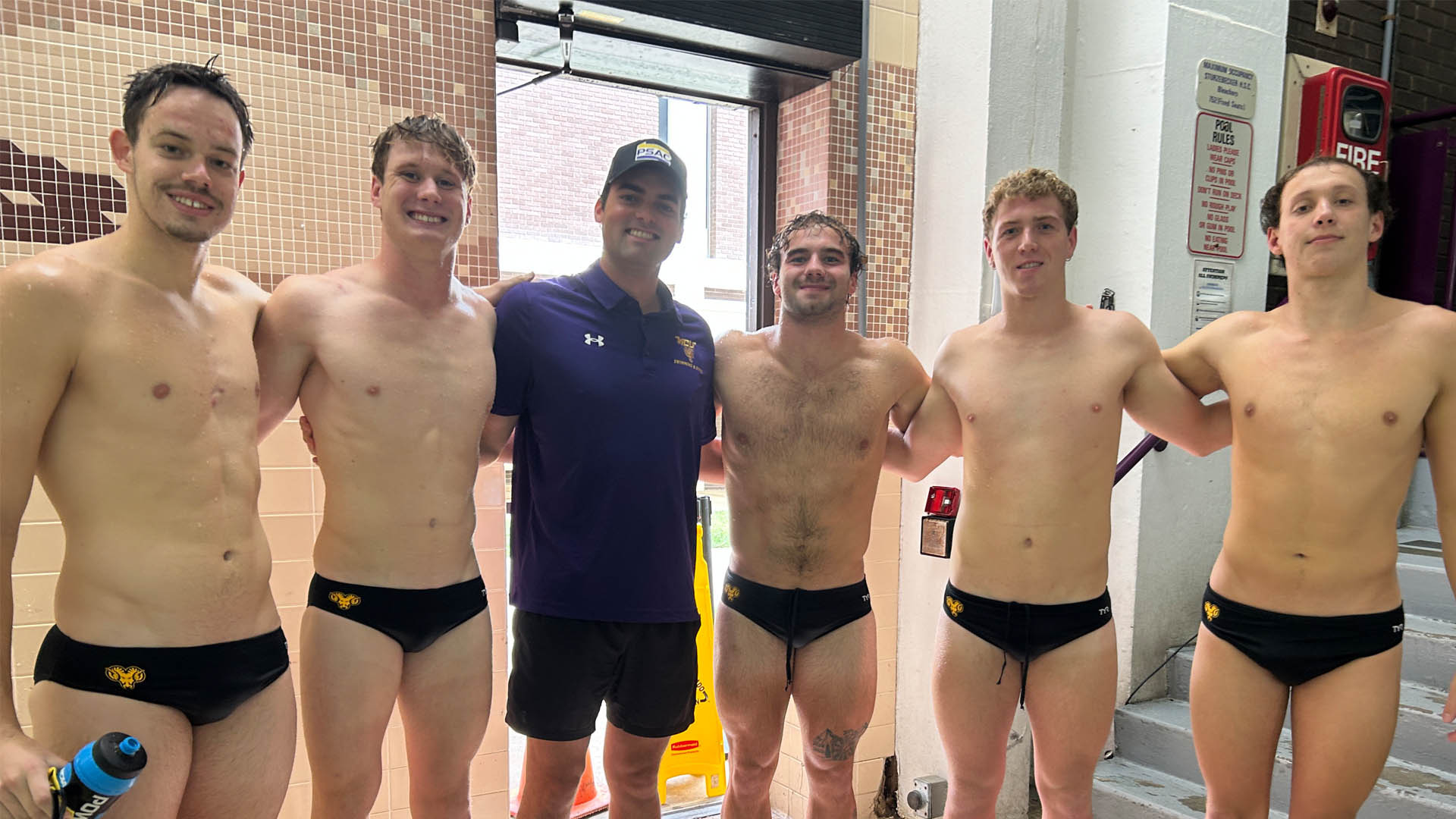 Kolos Nagy and teammates with Logan Brockway