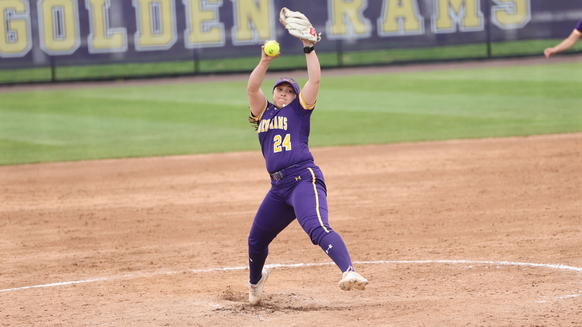 TOOLER MID PITCH IN TEAM ISSUED PURPLE UNIFORM 