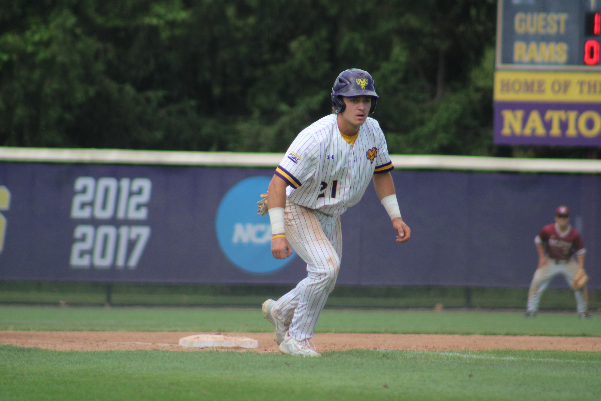 Patrick Gozdan IN GAME ACTION SHOT IN TEAM ISSUED WHITE UNIFORMS