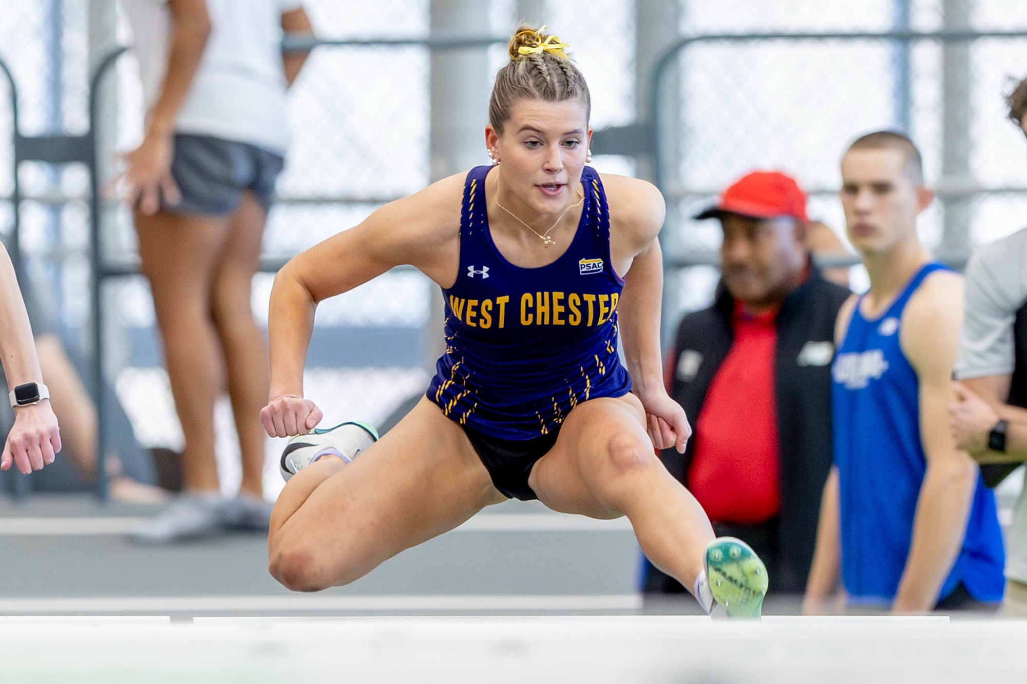 WCU female student-athlete competing in Hurdles at Ocean Breeze
