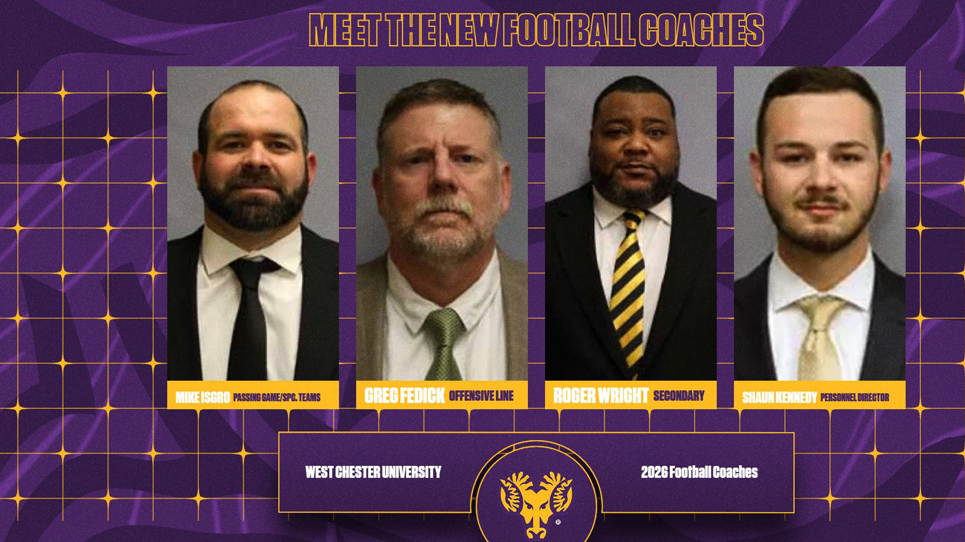 Head shots of 2026 new football head coaches