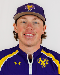 Casey Vaughan Head Shot Assistant Coach Purple Batting Practice Warmup and Purple Hat