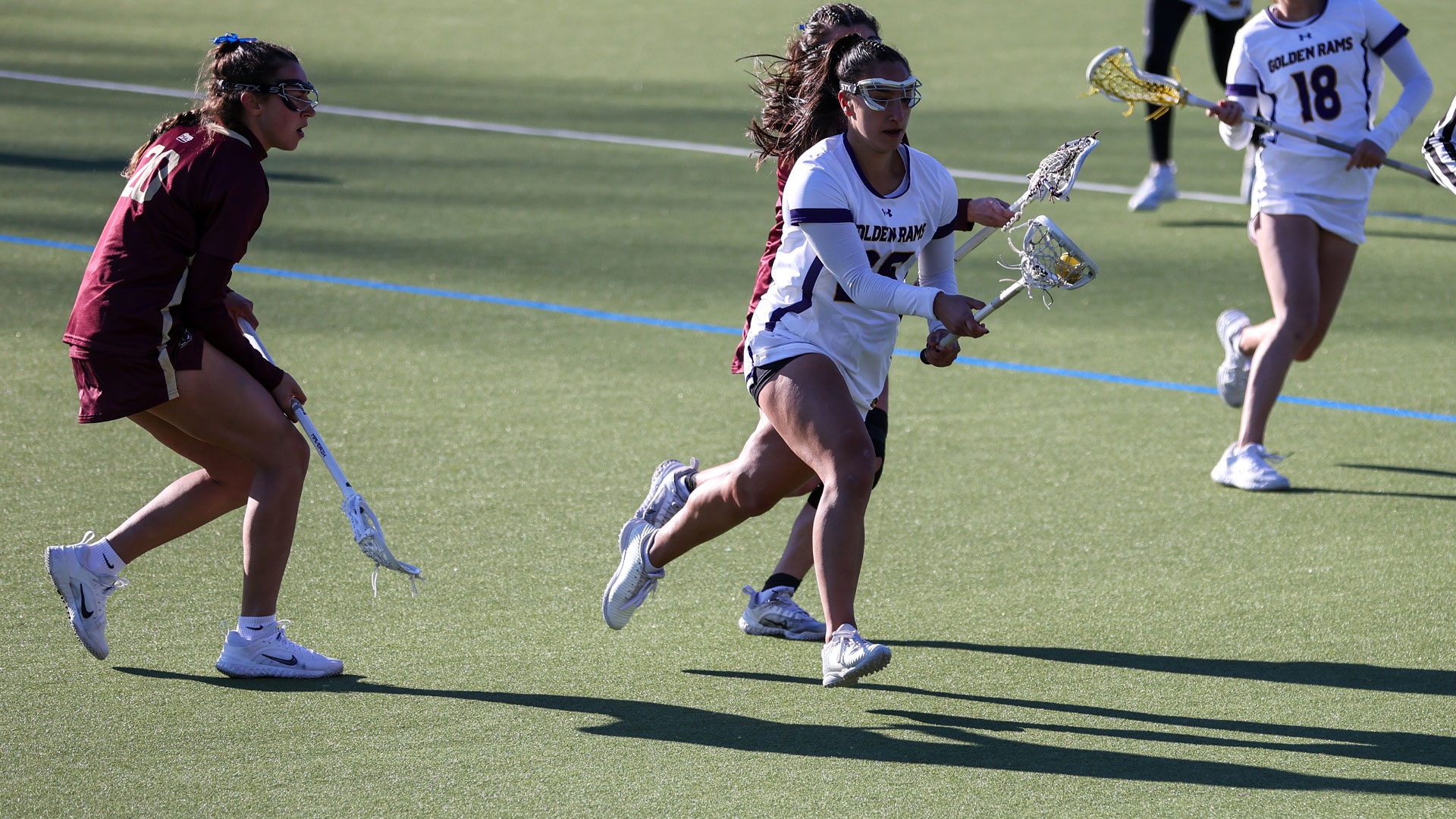 Natalie Goldsmith secures a ground ball at home vs Kutztown on 3-18-126