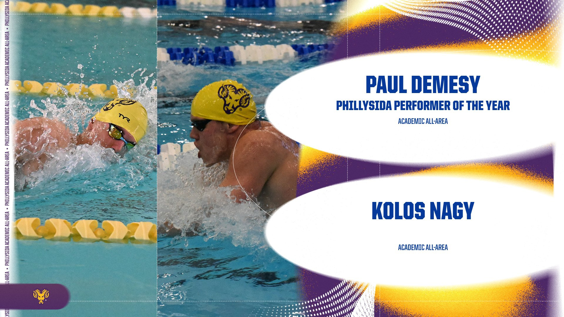 Paul Demesy and Kolos Nagy PhillySIDA graphic recognizing Demesy as Performer of the Year and Nagy as academic all-area