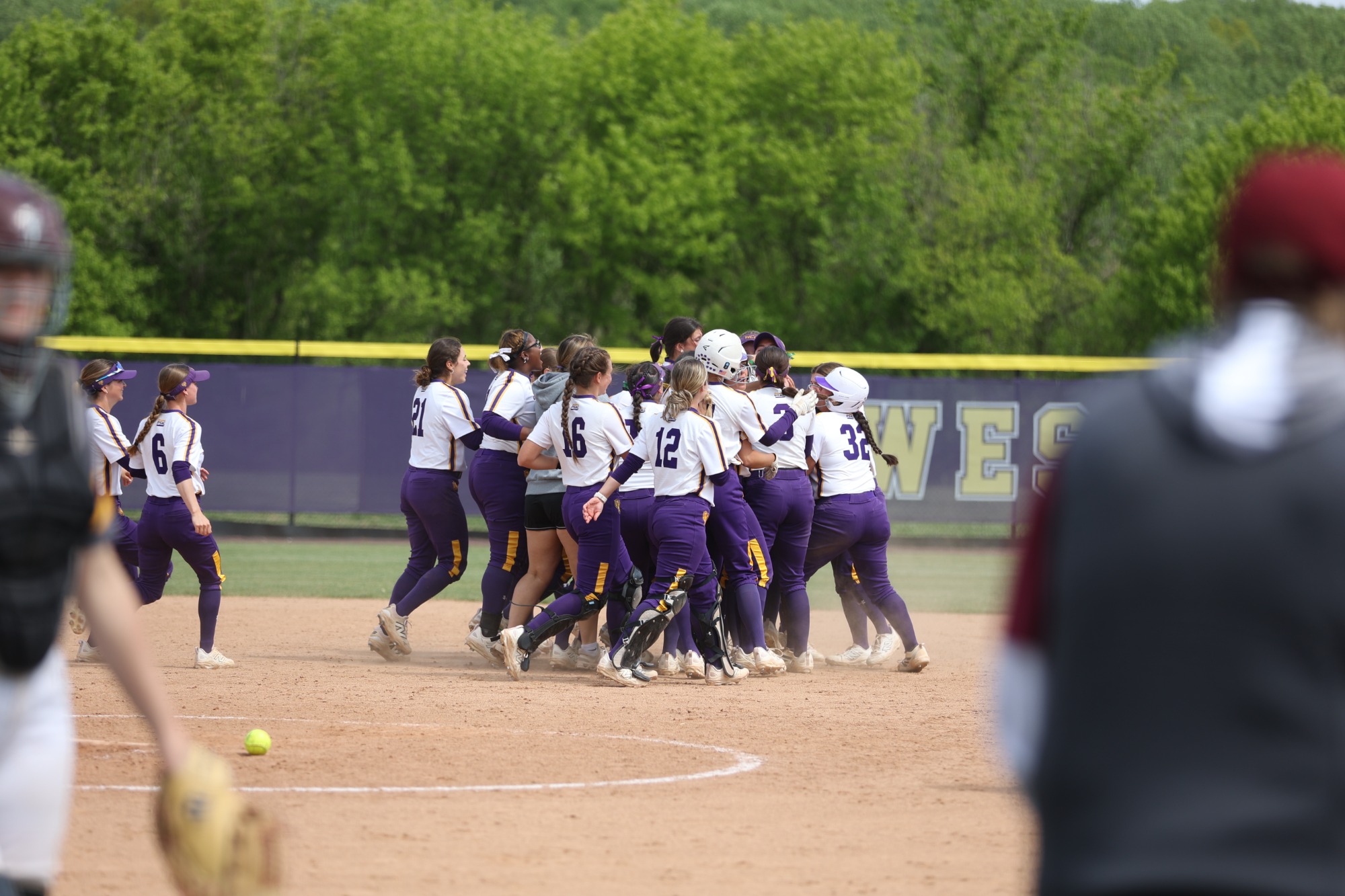 SOFTBALL BLOOMSBURG WALKOFF CELEBRATION