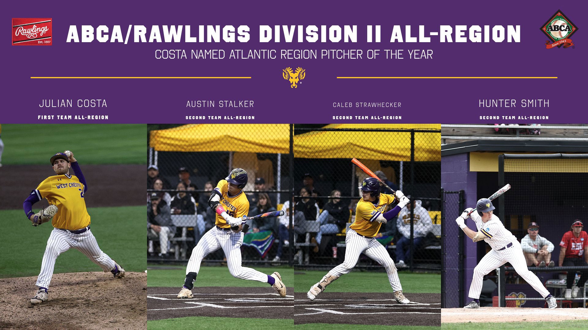 ABCA ALL-REGION COVER- COSTA FIRST TEAM/PITCHER OF THE YEAR, SMITH, STALKER, STRAWHECKER SECOND TEAM