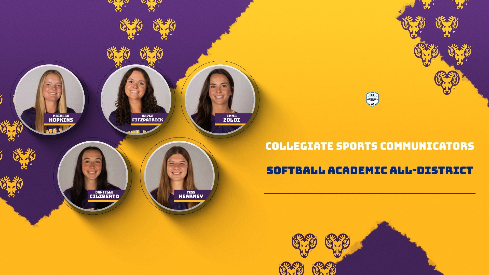 SOFTBALL CSC ACADEMIC ALL DISTRICT COVER HONORING EMMA ZOLDI, KAYLA FITZPATRICK, DANIELLE CILIBERTO, MAIREAD HOPKINS, AND TESS KEARNEY