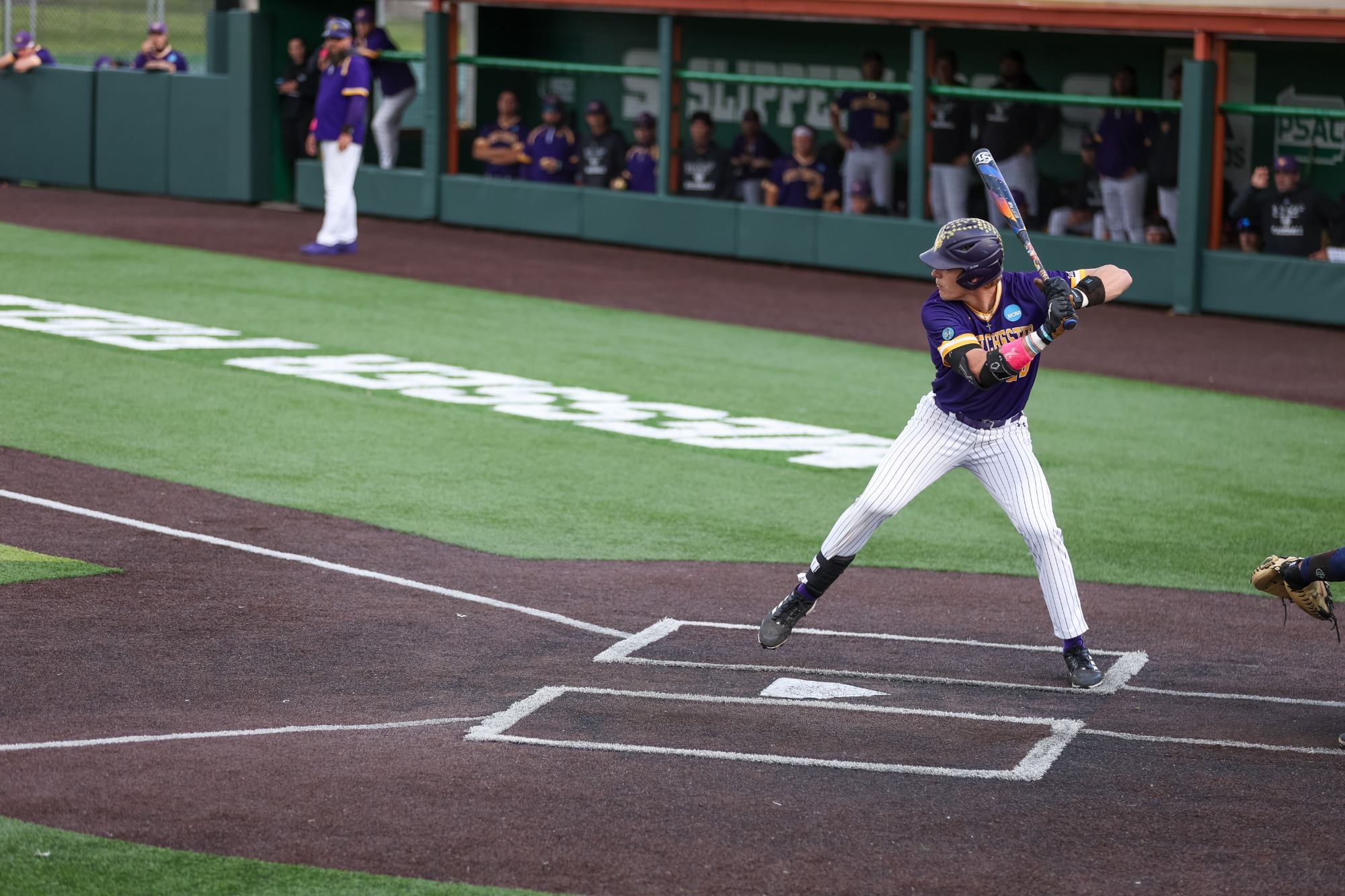Stalker batting vs Shepherd in PSAC Tournament on May 7