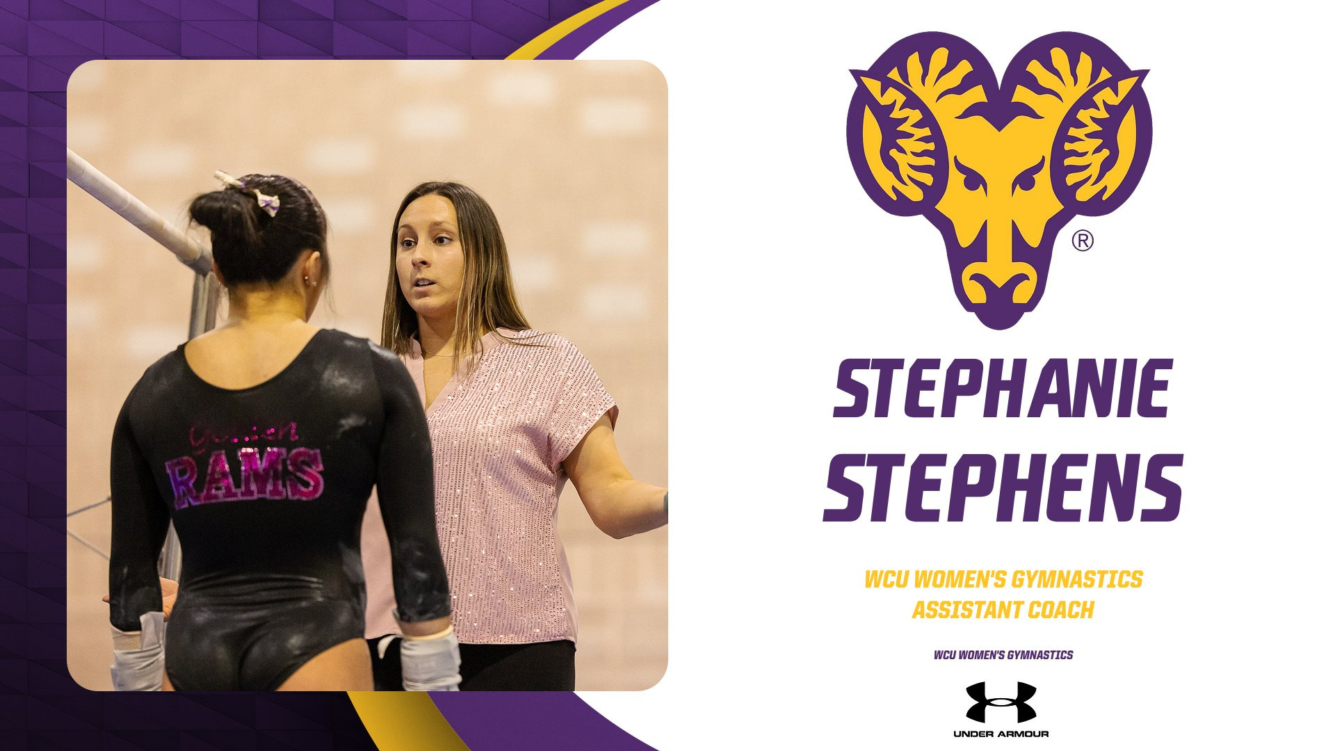 Stephanie Stephens graphic announcing her hiring as a full-time assistant.