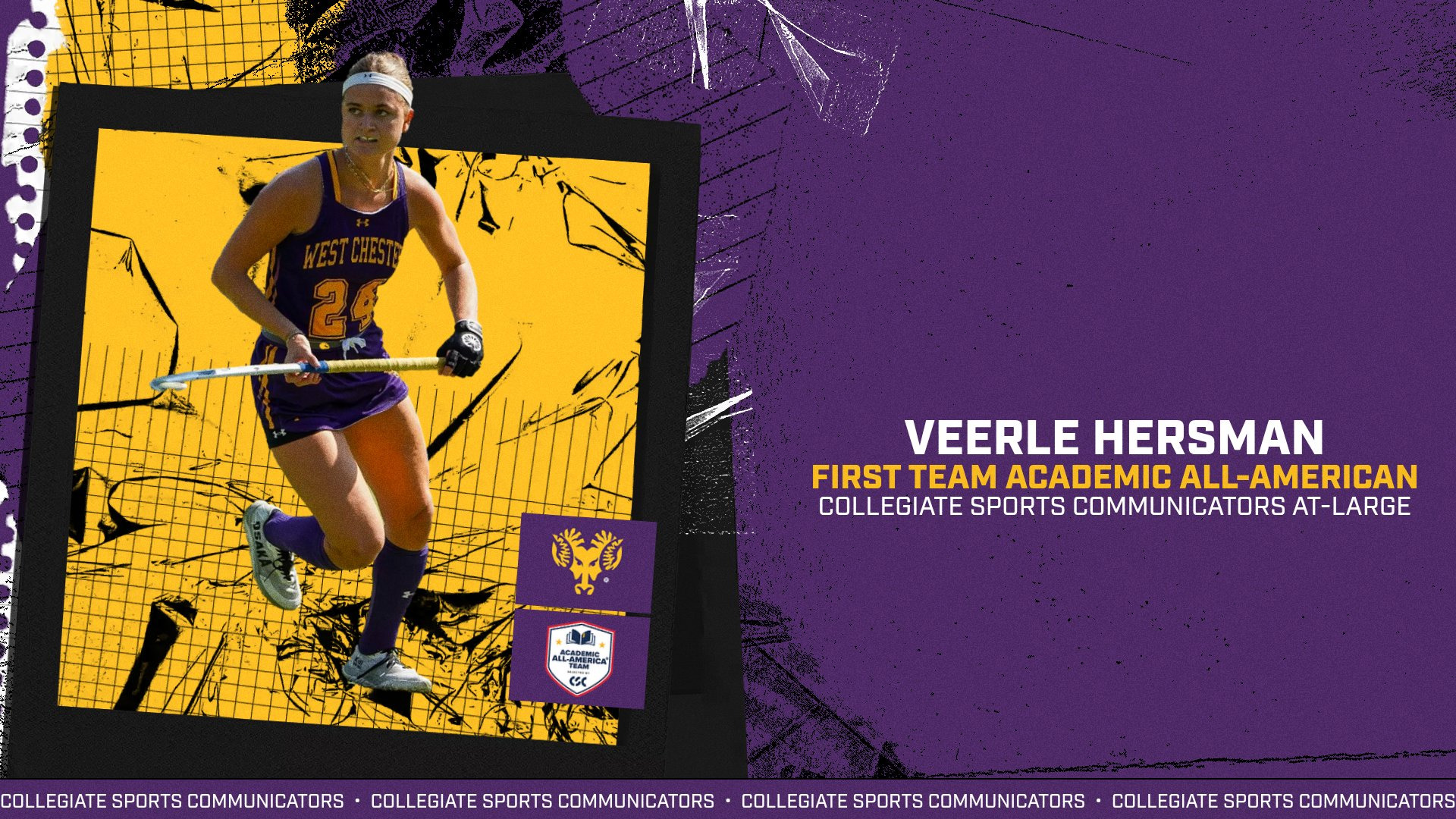 Veerle Hersman graphic naming her 1st Team Academic All-America