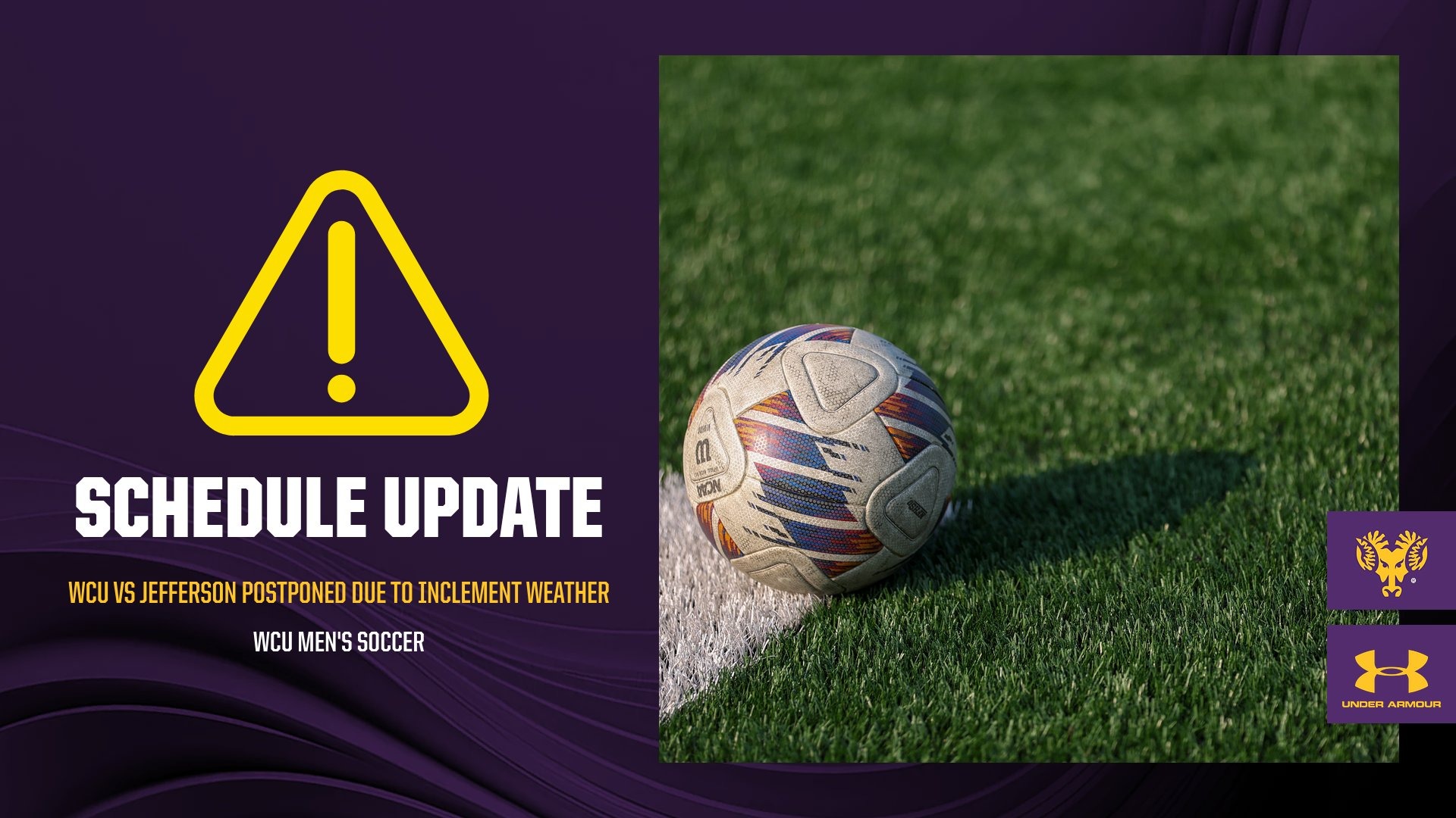WCU MEN'S SOCCER VS JEFFERSON POSTPONED DUE TO INCLEMENT WEATHER