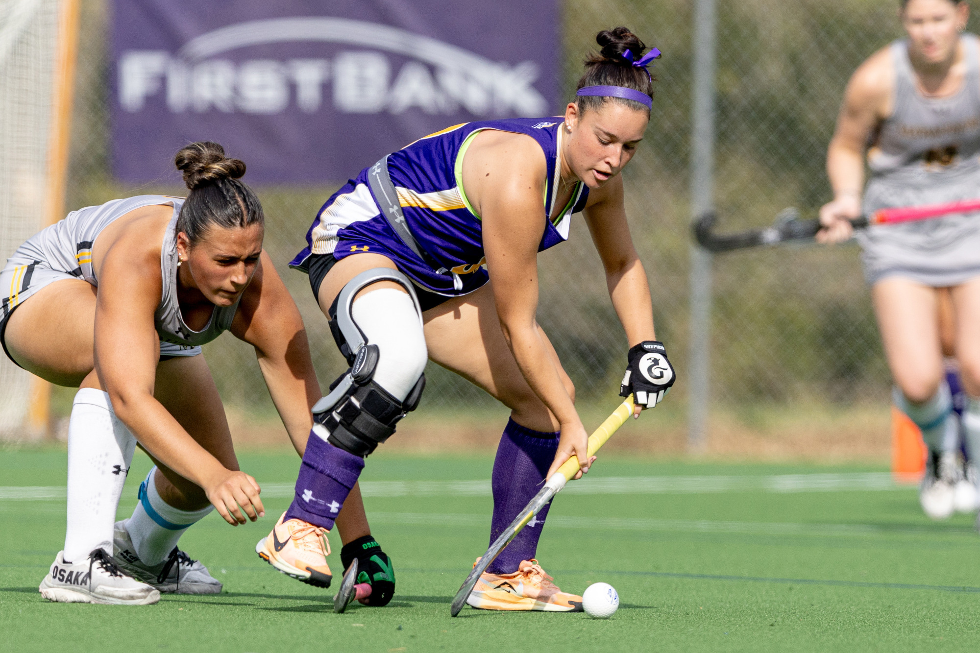 Ciara Margetich controls the ball with a Millersville defender right on her back. 
