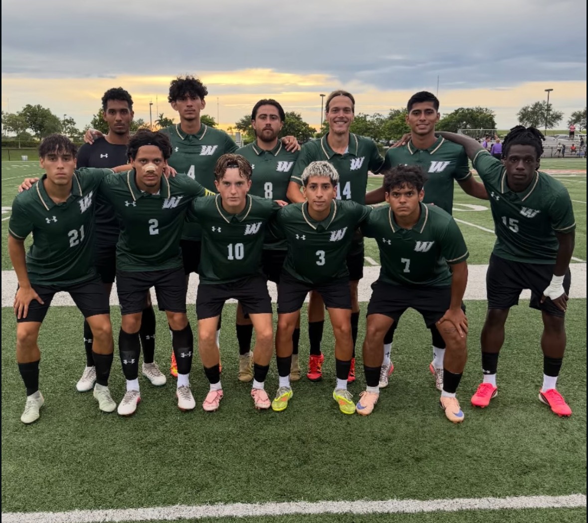 The starting 11 from the Florida Memorial Road Game