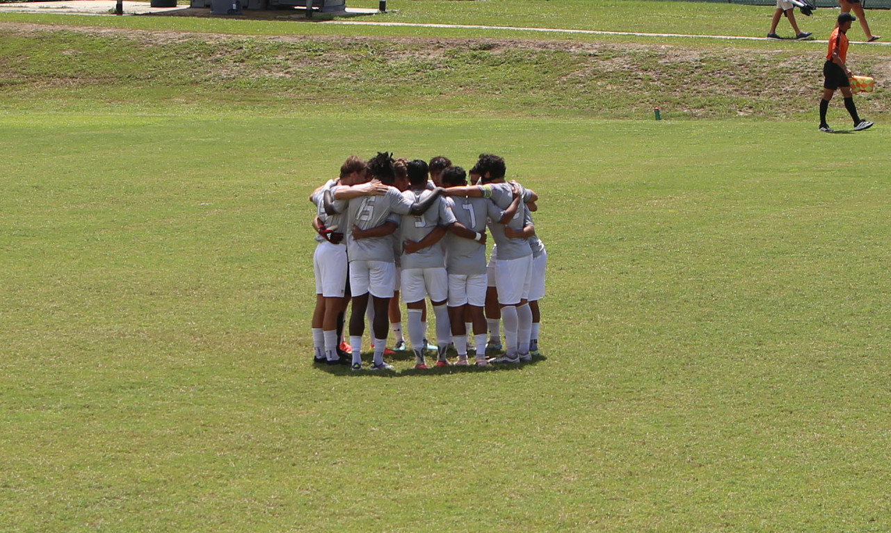Men's Soccer vs Warner Pregame Huddle 