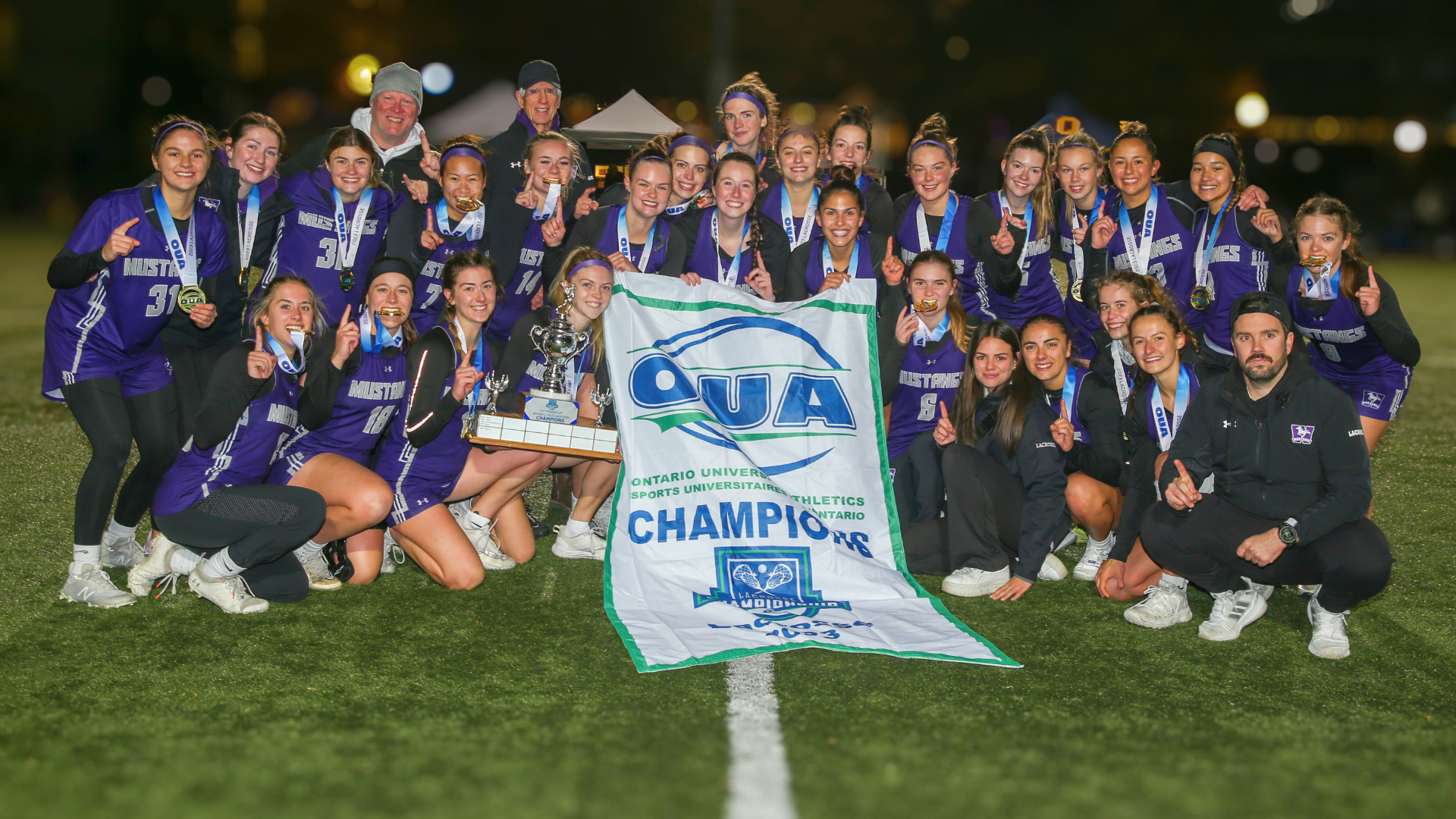 Mustangs Women's Lacrosse 2023 OUA Championship Banner Photo