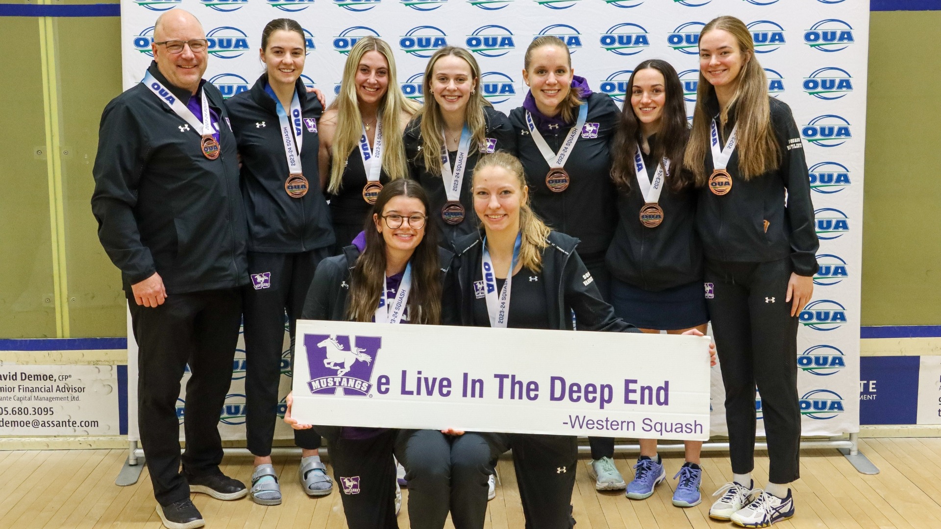 2024 OUA Women's Squash Bronze Medal Group Shot