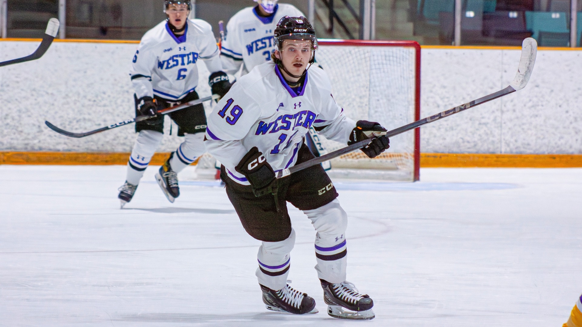 Zach Power skates against Laurier - Nov 27,2025