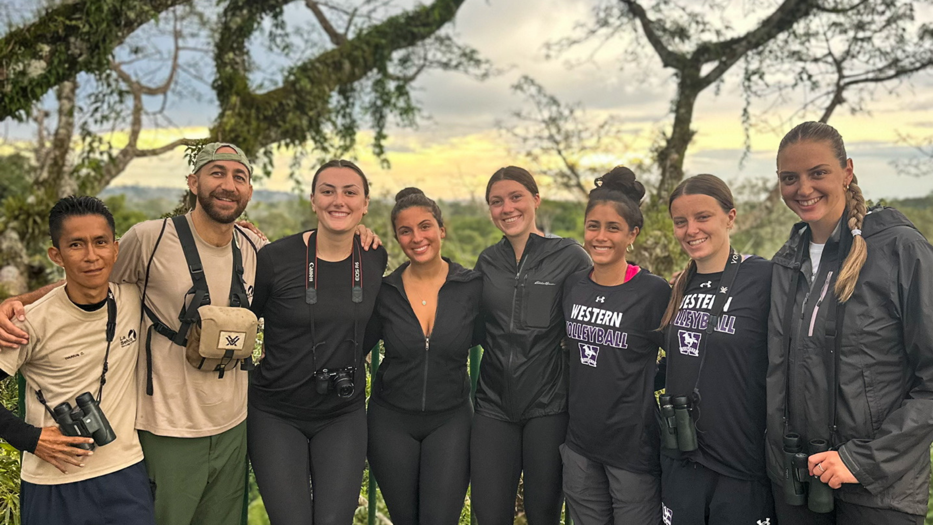 Women's Volleyball South American Trip: Photo of team on an excursion in South America, outside.
