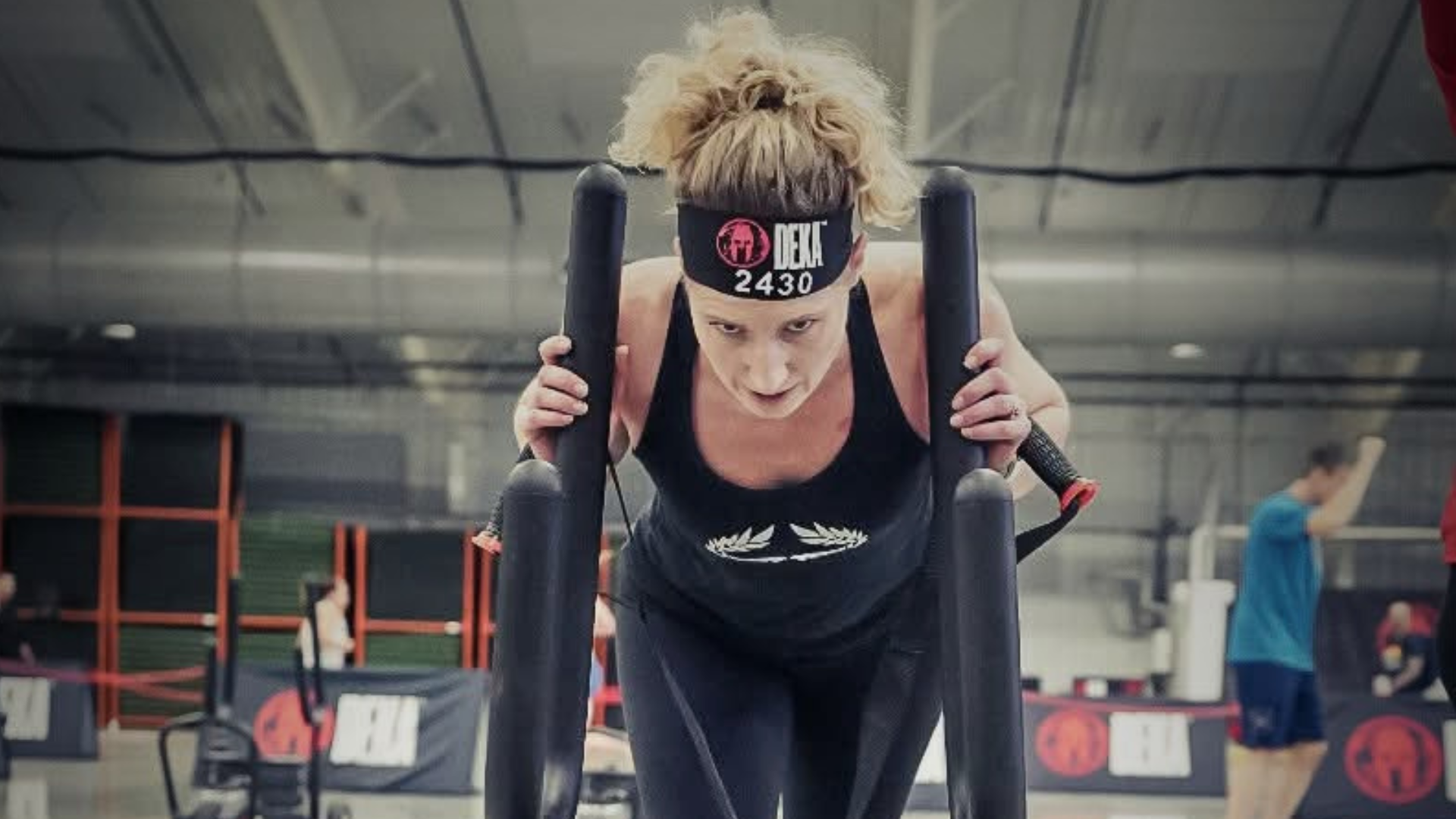 Elsa Eastabrook DEKA World Championship 2024: Photo of Elsa at competition on machine.