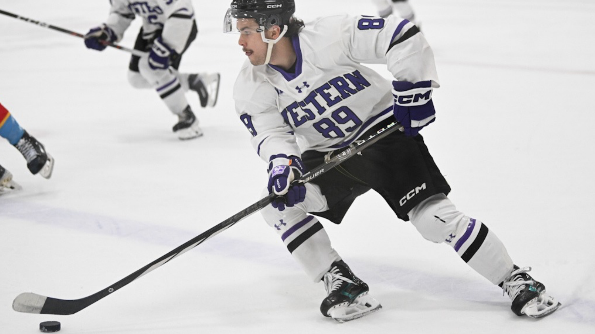 Connor Driscoll with the puck during guelph game (oct 22nd) 