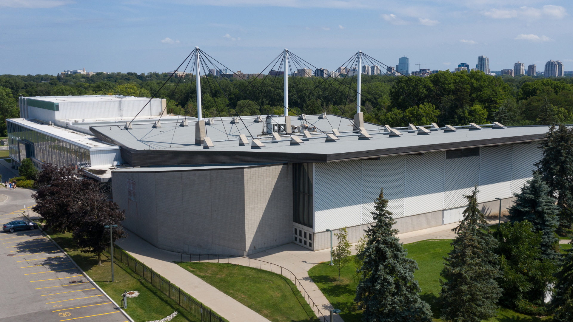 Outside of Thompson Recreation Athletic Centre - Thompson Arena - ariel shot