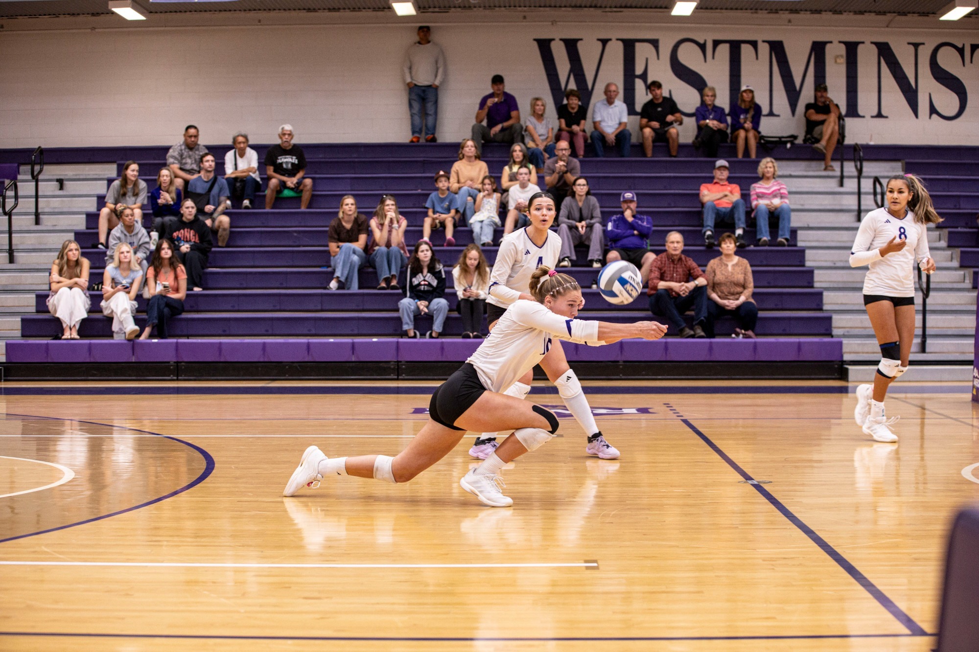 Westminster player makes diving play 
