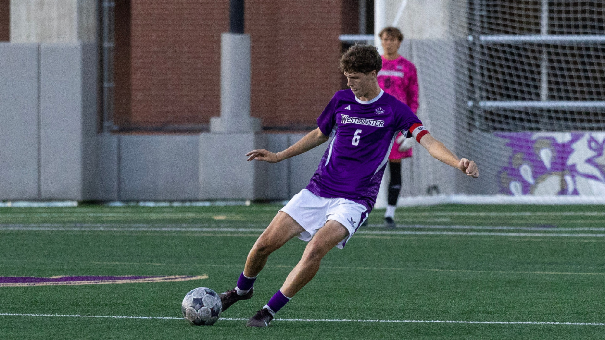 Broc Underhill kicking the soccer ball