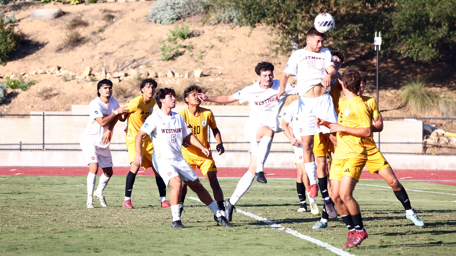 Serkan Durna heading in game-winning goal (Photo by Brad Elliott)