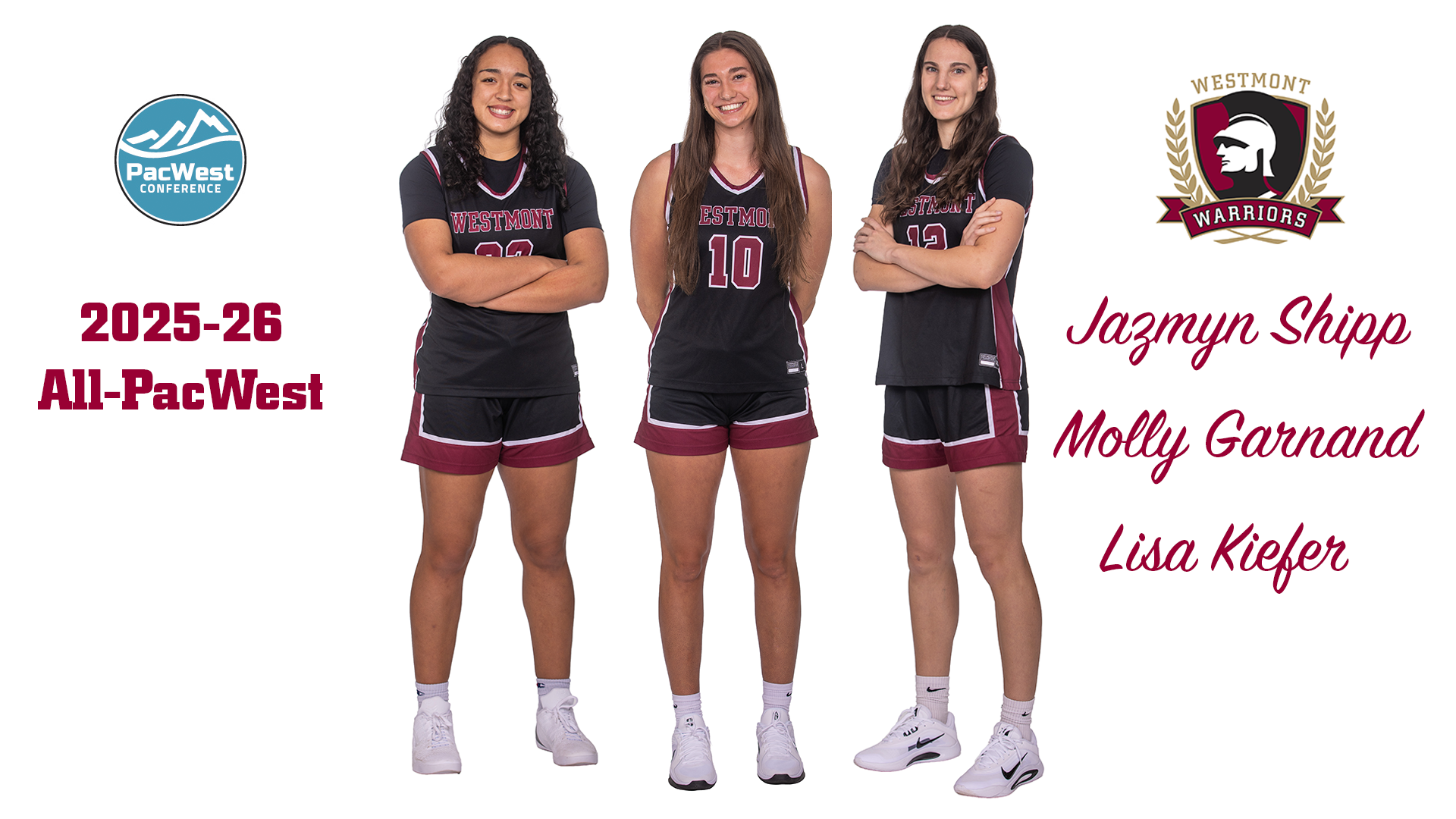 All-PacWest Honorees Jazmyn Shipp, Molly Garnand, Lisa Kiefer (Photos by Brad Elliott)