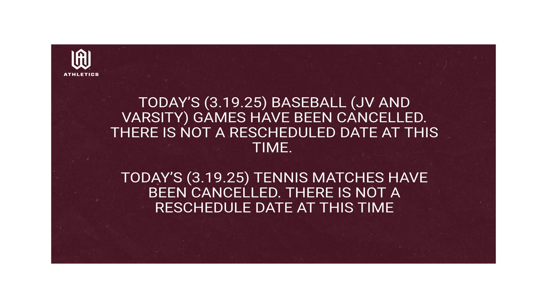 Cancellations 3.19.25