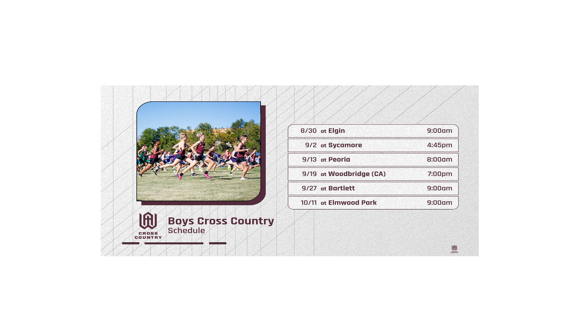 2025 Boys Cross Country Schedule