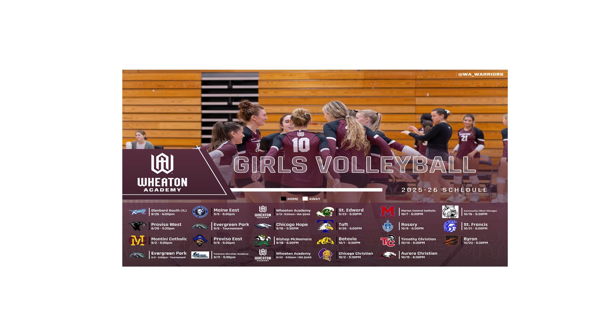2025 Girls VB Schedule
