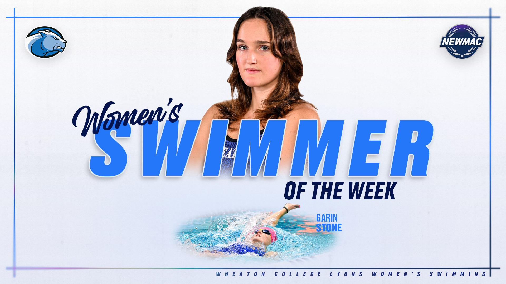 Stone, Garin NEWMAC Swimmer of the Week graphic 112425