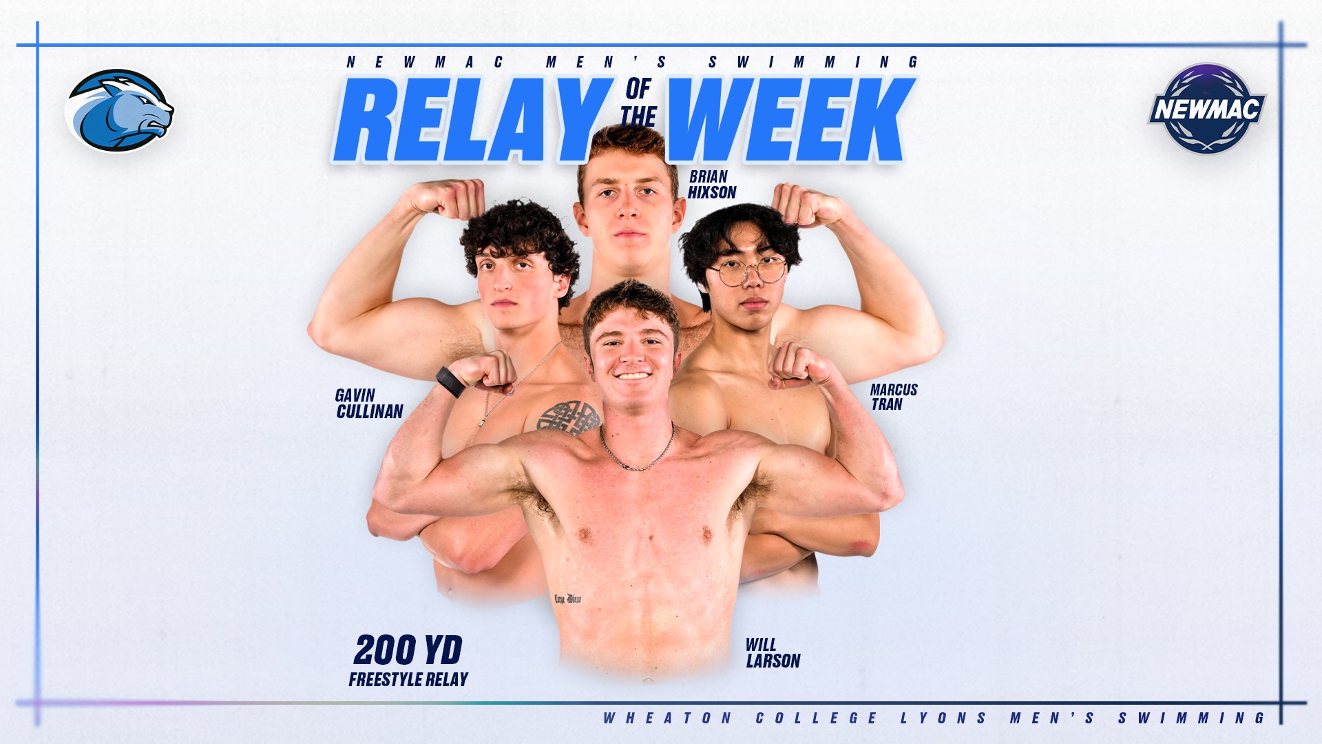 NEWMAC Men's Swimming Relay of the Week graphic 2526