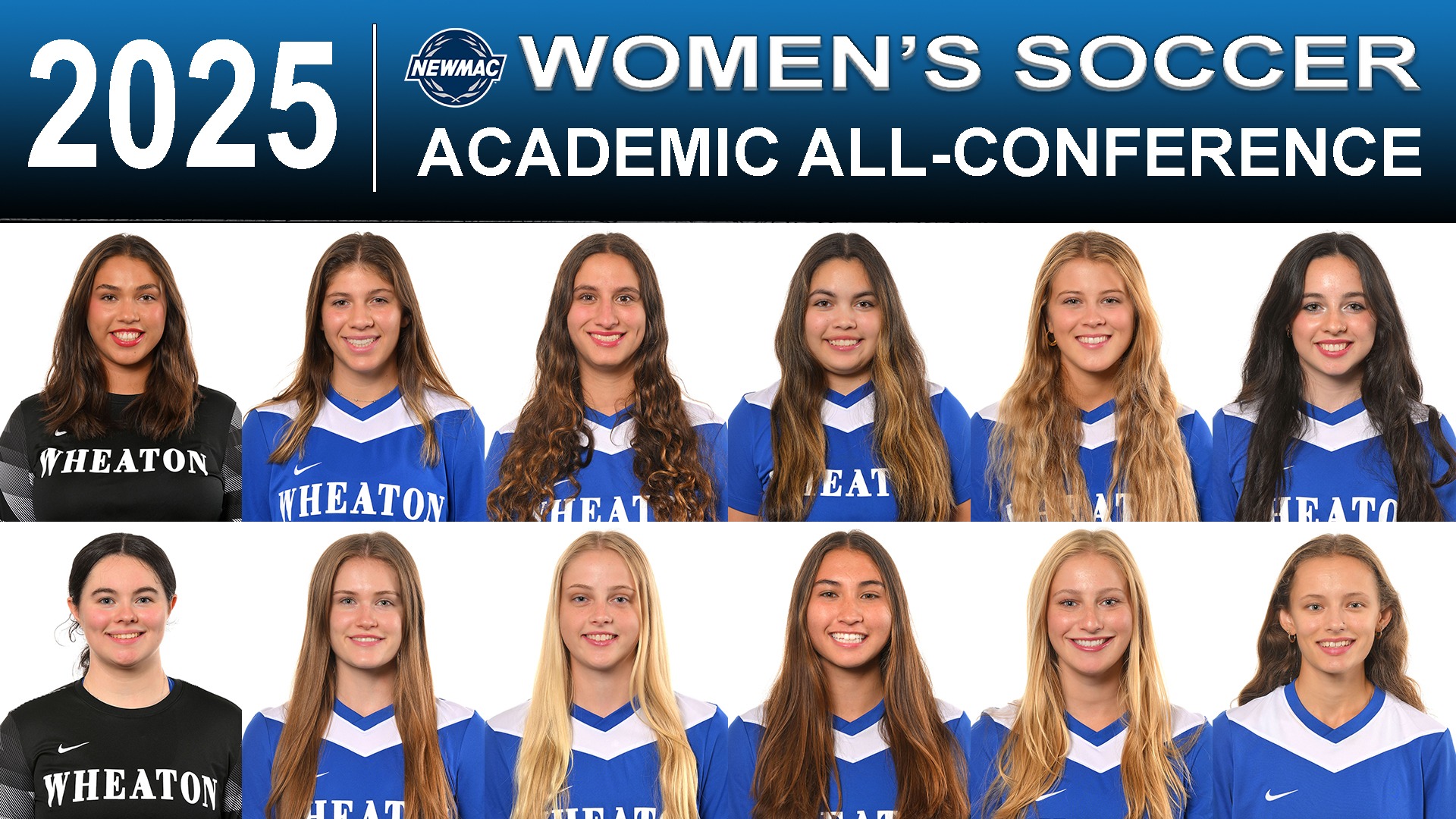 2025 NEWMAC Women's Soccer Academic All-Conference graphic
