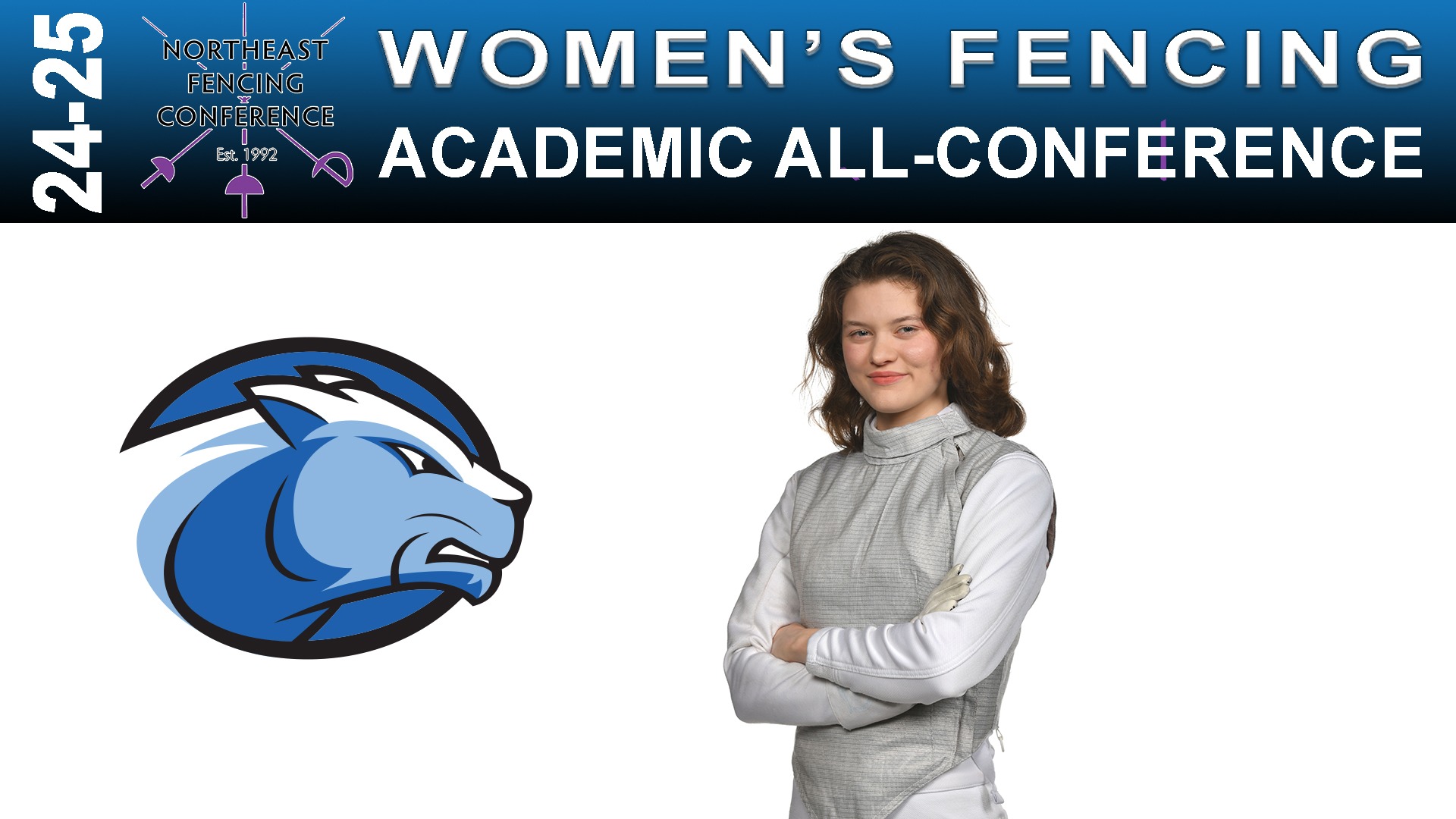 2024-25 NFC Women's Fencing Academic All-Conference graphic