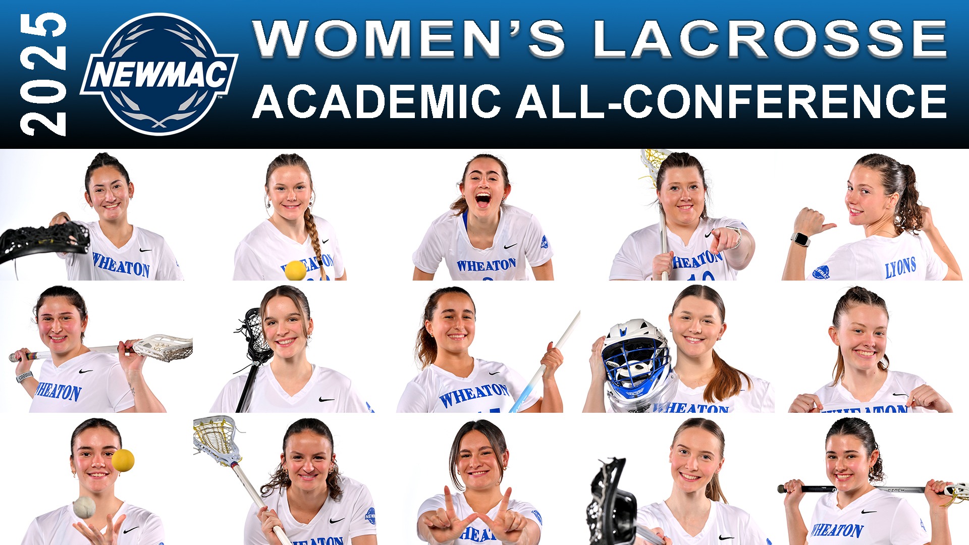 2025 NEWMAC Women's Lacrosse Academic All-Conference Team graphic