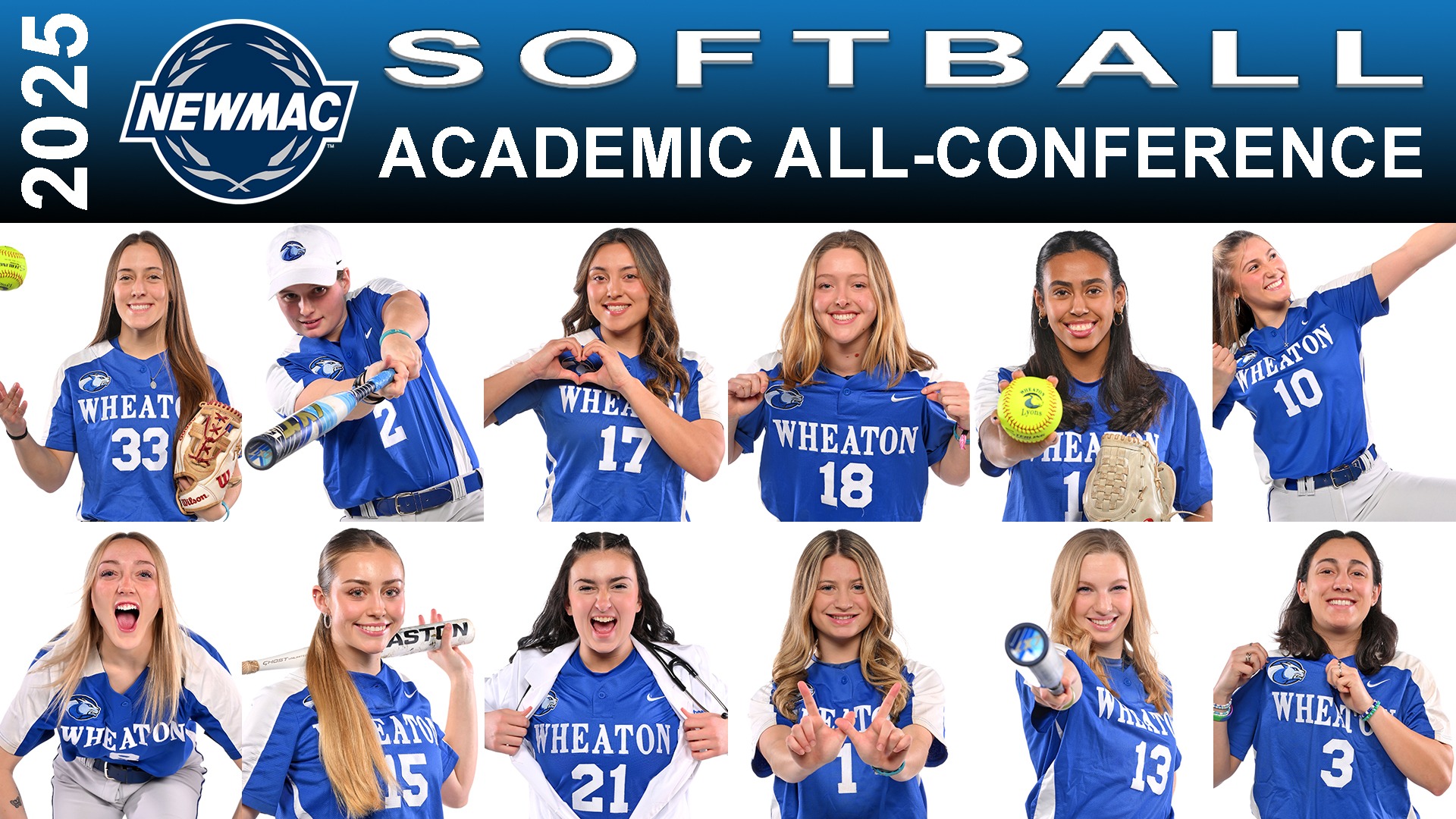 2025 NEWMAC Softball Academic All-Conference graphic