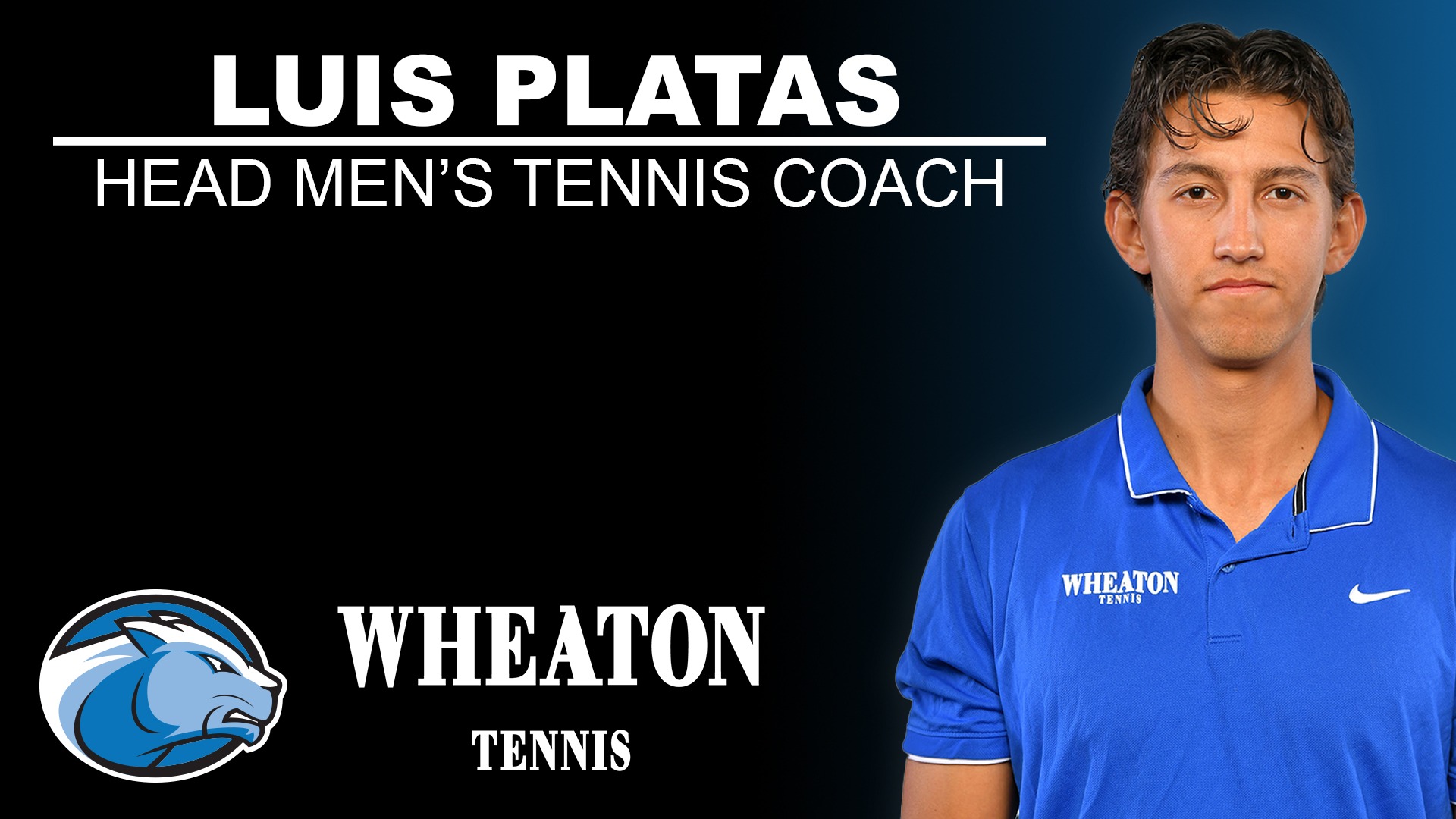 Platas, Luis Head Men's Tennis Coach announcement graphic