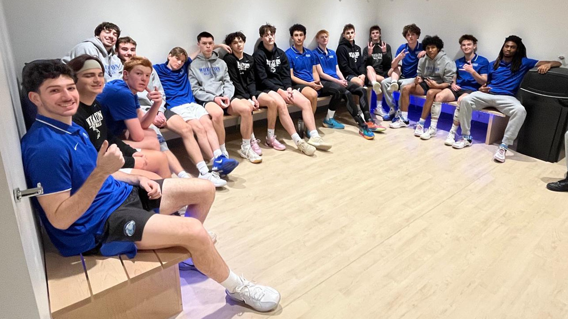 Wheaton Men's Volleyball before first-ever match