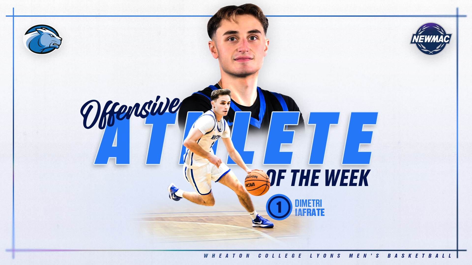 Iafrate, Dimetri NEWMAC Men's Basketball Offensive Athlete of Week 3 graphic